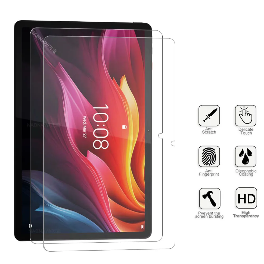2 Packs Ultra Thin Hard Clear HD Screen Protector Easy Install Scratch Proof Tempered Glass For Lenovo Tab K11 Plus 11.45
