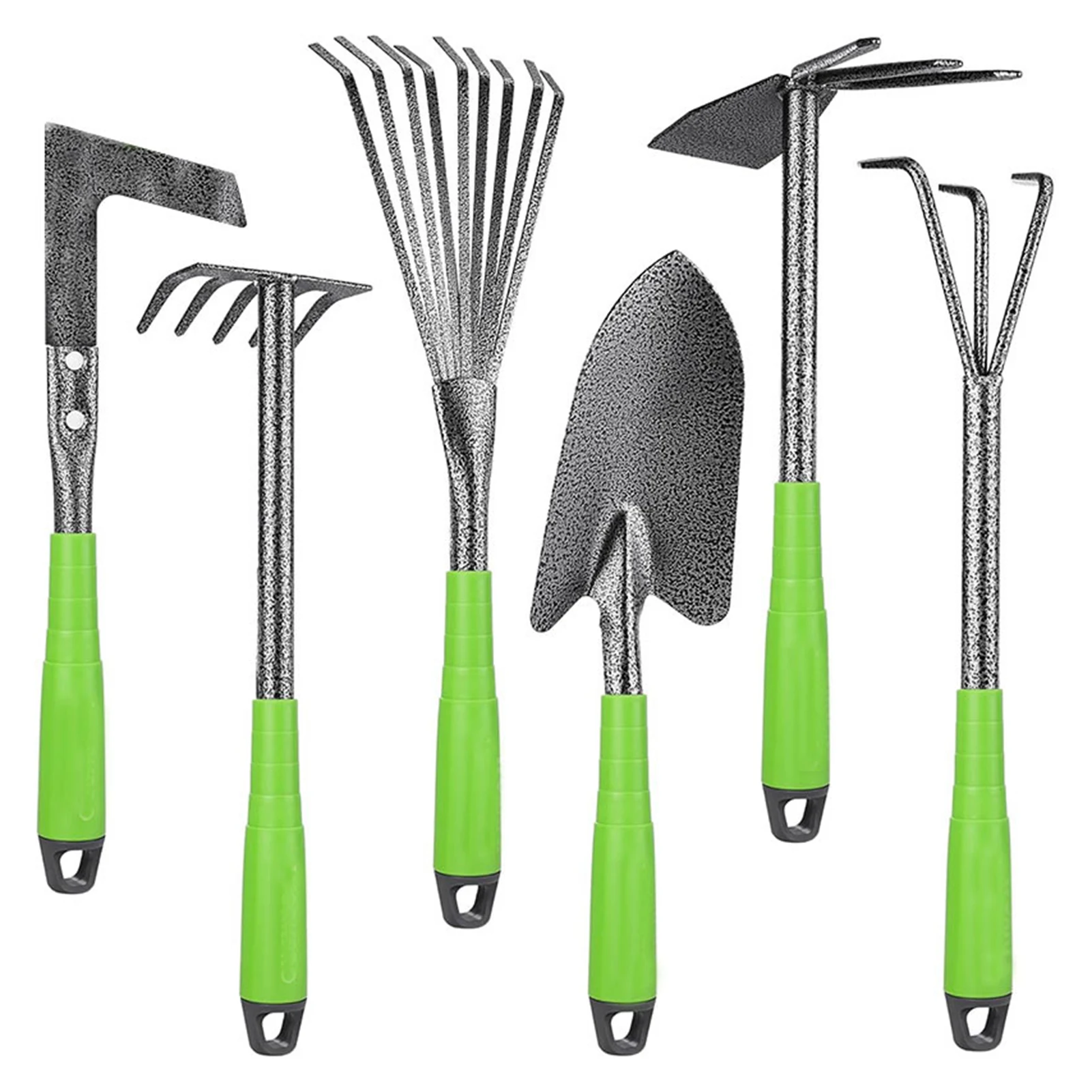 

6pcs Garden Tool Set,Rust Resistant Stainless Steel Shovel Hoe Harrow Gardening Tool,For Backyard Vegetable Garden Planting Tool