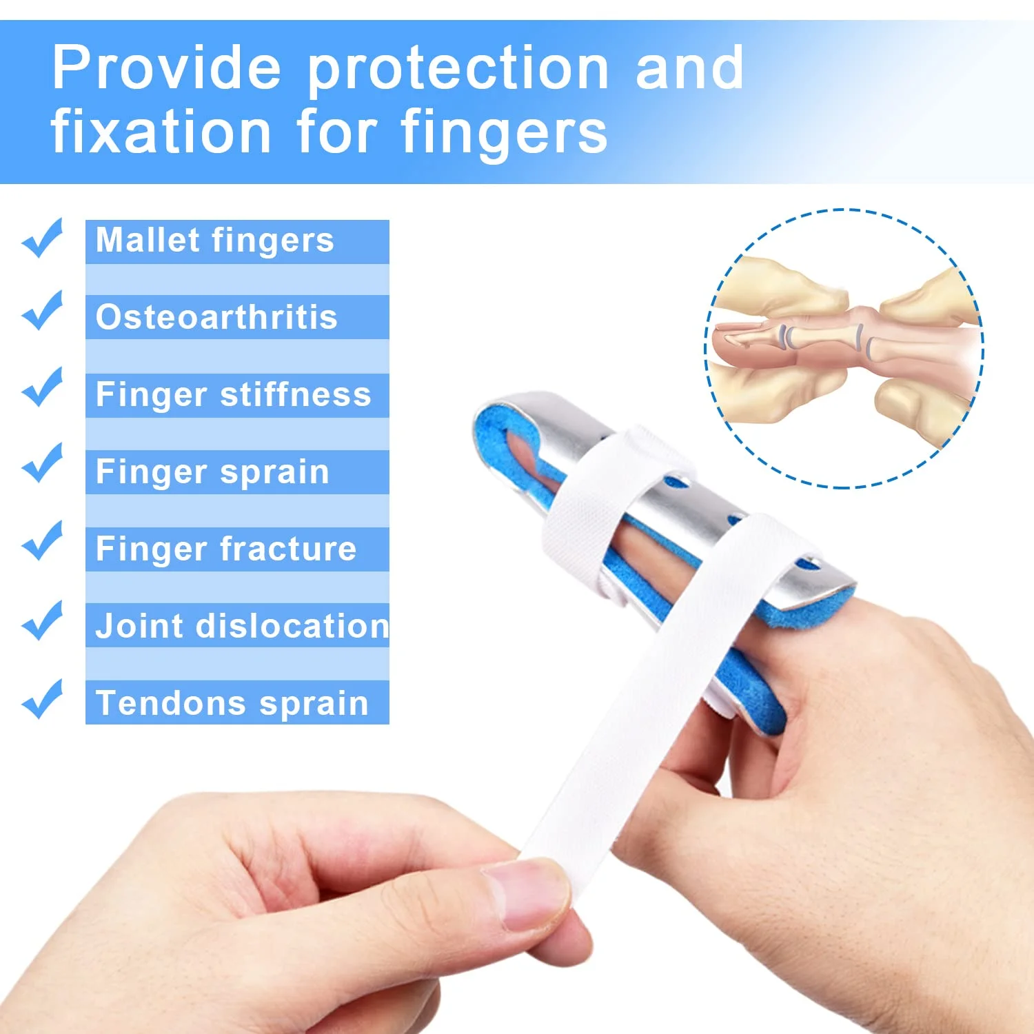1Pc Finger Splint, Finger Support Brace Finger Stabilizer For Broken Fingers Straightening Arthritis Knuckle Immobilization
