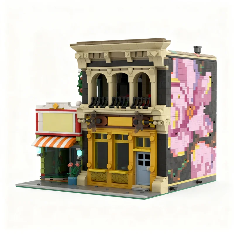 3922pcs MOC Modular Streetscape Honey Side Life The Heatery Model Toy Building Blocks Architecture Christmas Gifts DIY Kids