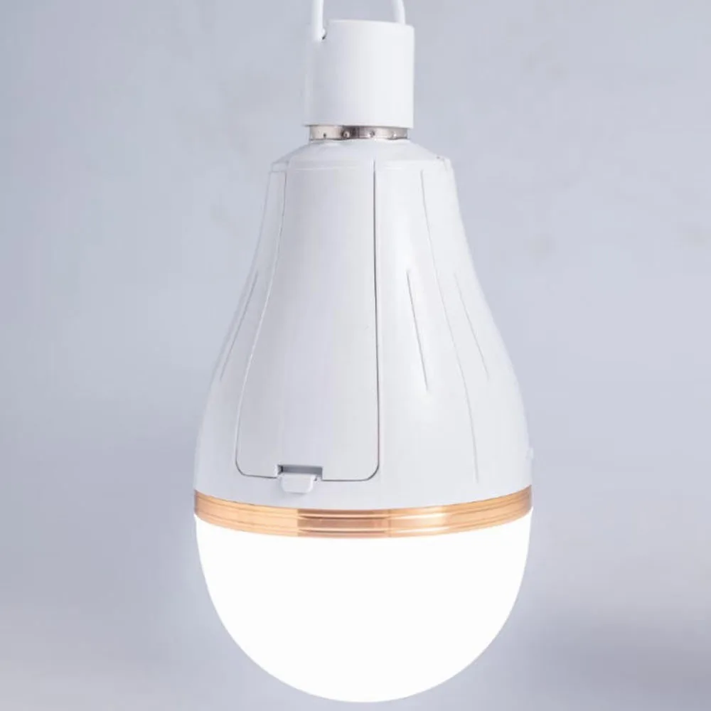 Bombilla LED de emergencia sin luz estroboscópica para el hogar, luz de Camping para interiores y exteriores, batería de gran capacidad con gancho,