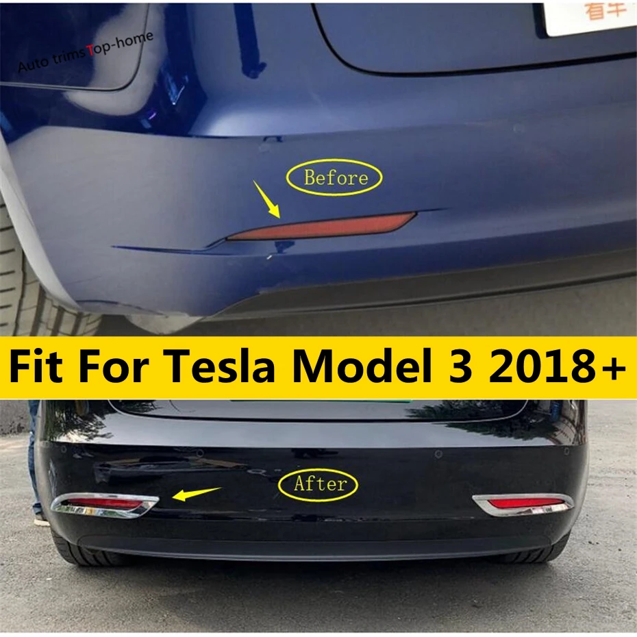 

Rear Fog Light Lamp Decoration Frame Cover Trim ABS Chrome Car Accessories Fit For Tesla Model 3 2018 - 2021