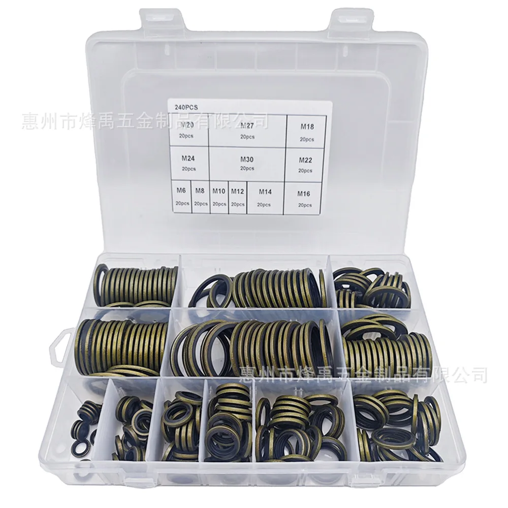 240Pcs Boxed O-Ring Seal Kit, NBR Nitrile Rubber Gasket Assortment Set for Automotive Pipeline Sealing Repair