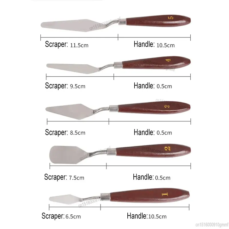 5 قطعة/المجموعة الفولاذ المقاوم للصدأ لوحة الفنان السكاكين النفط اللوحة الاكريليك الغواش سكّين متعدّد الاستخدامات الفن الحرف ملعقة مكشطة عدة أدوات