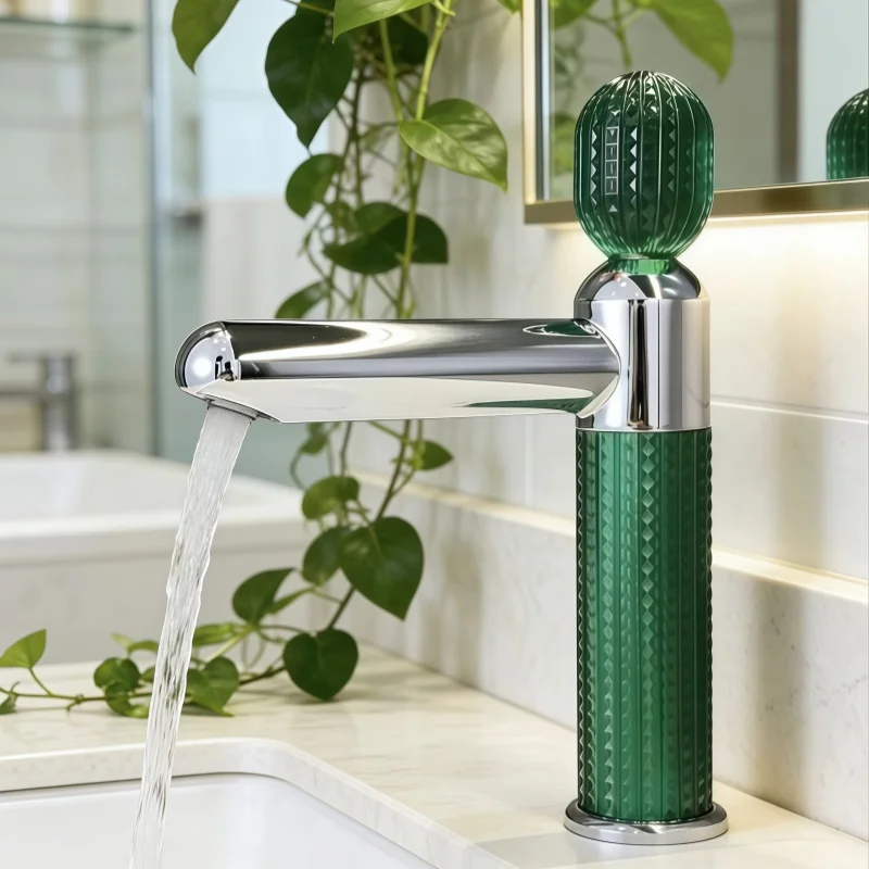 304 Stainless Steel Luxury Faucet Hot and Cold Mixer Faucet Bathroom Basin Two-Mode Crystal Texture Faucet