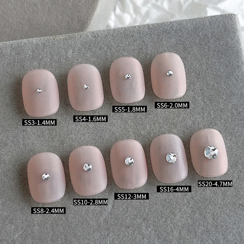 1000/1440pcs Rhinestones SS3-SS20 FlatBack Strass เย็บผ้าตกแต่งเล็บ