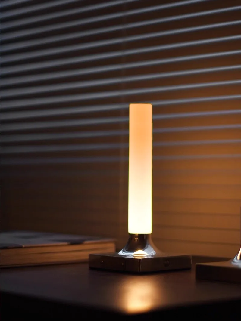 Northern Europe Modern Minimalism Creativity Candle Small Desk lamp Bedroom Study Room Desktop Charging Long Endurance Desk Lamp