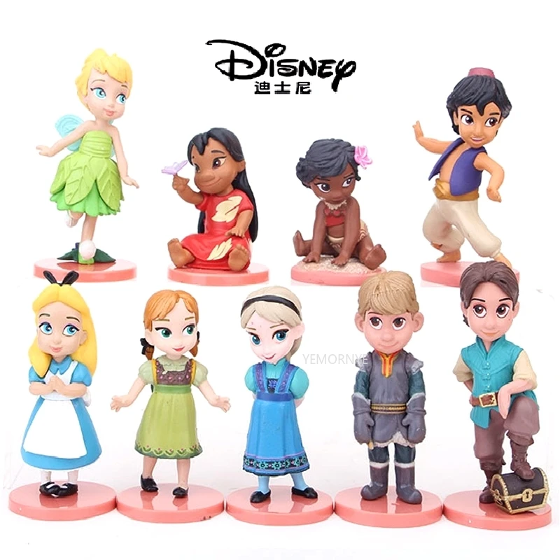 Figuras de acción de Princesas de Disney, juguetes de decoración, Rapunzel, Cenicienta, Blancanieves, Rapunzel, 20 modelos