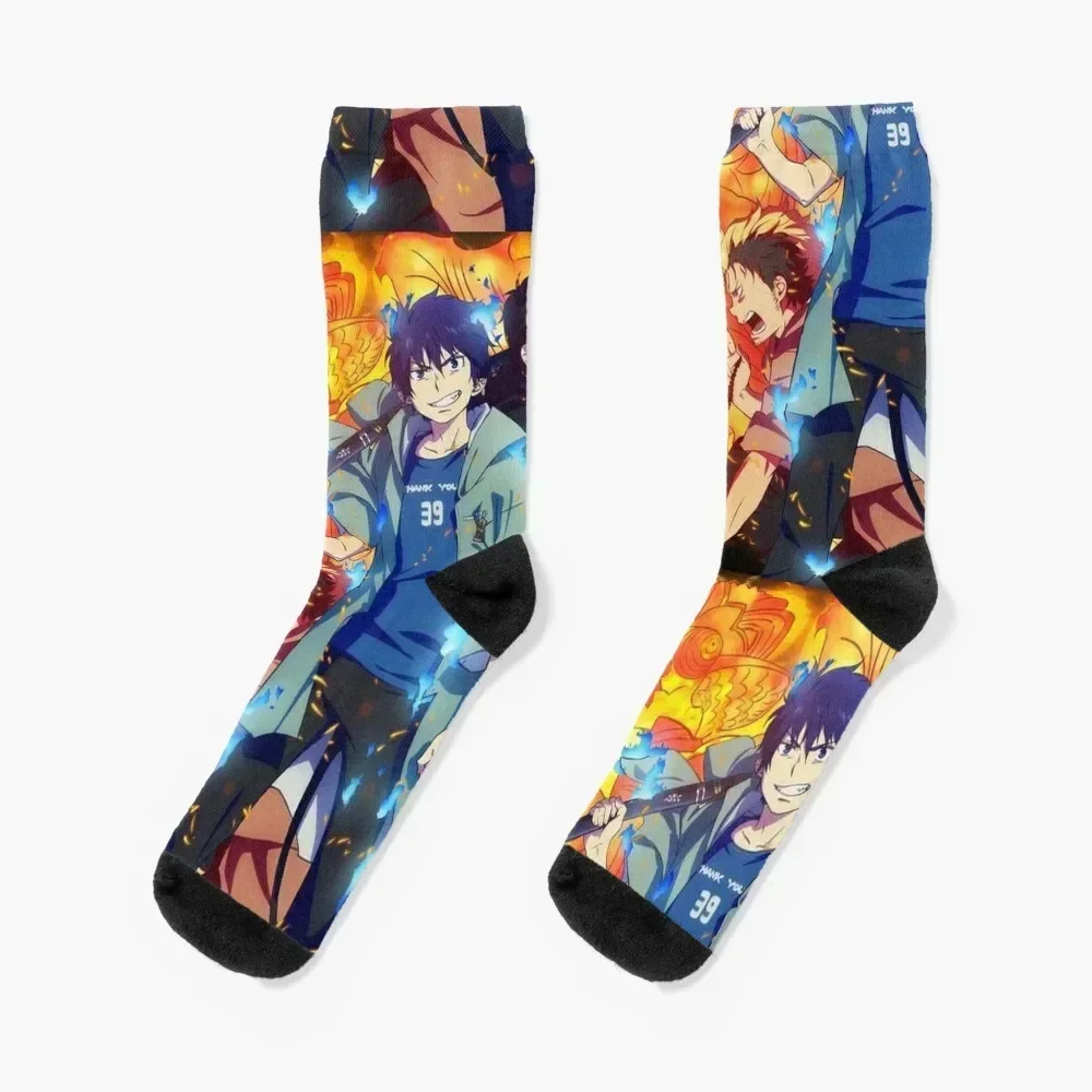 

Ao no Exorcist Socks FASHION gym Crossfit bright garter Socks Male Women's