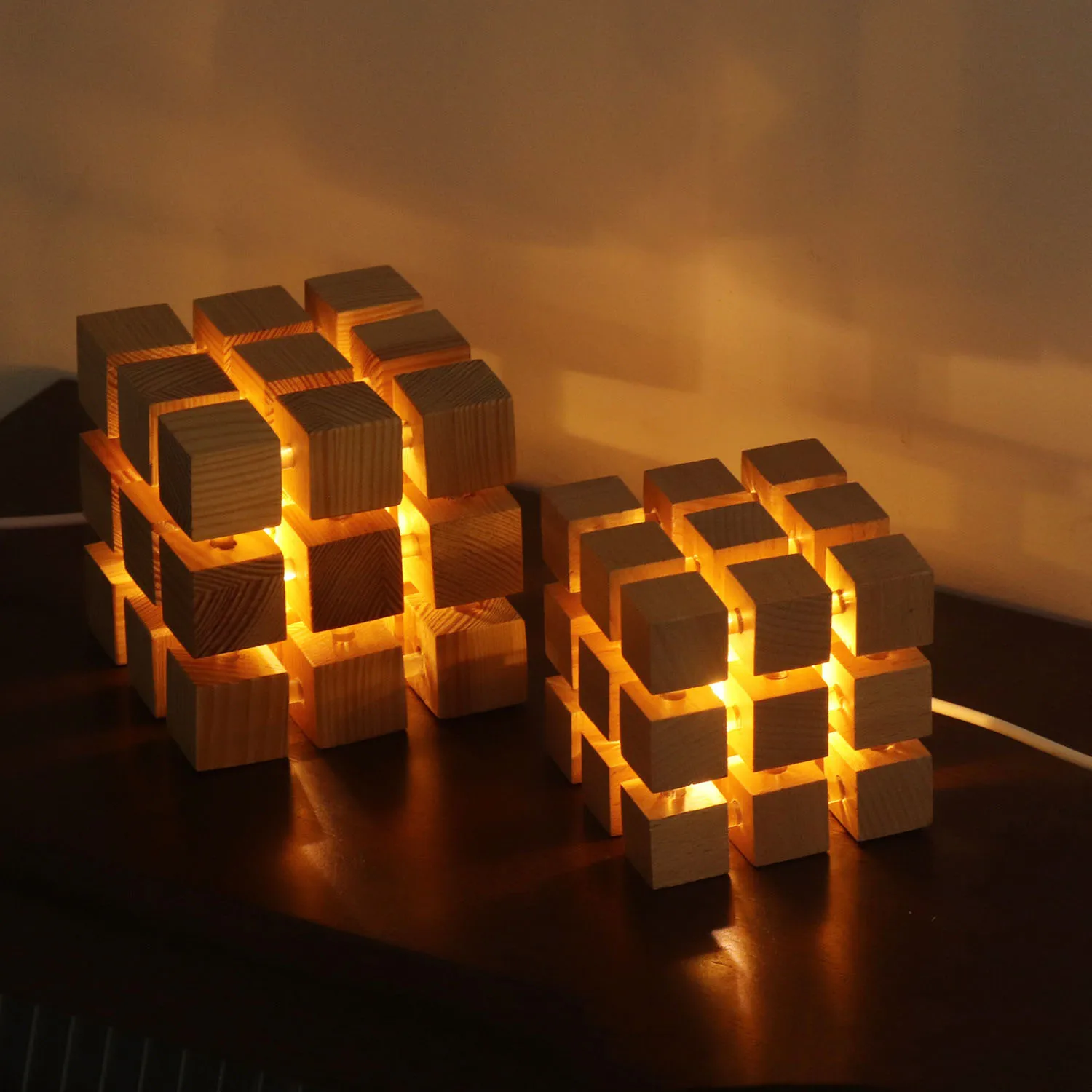 USB 플러그인 9단계 루빅스 큐브 LED 발광 야간 조명, 침실 침대 옆 테이블 장식 선물