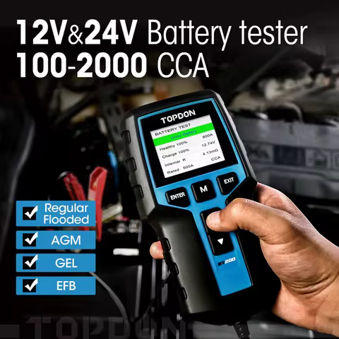 TOPDON BT200 12V 24V Car Battery Tester Battery Load Tester Battery Analyzer Car Truck Mechanics Repair Auto Diagnostic Battery