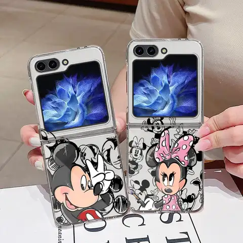 Case for Samsung Galaxy ZFlip7 ZFlip5 ZFlip4 Z Flip 7 6 5 4 3 ZFlip6 ZFlip3 Hard Phone Cover Disney Mickey Minnie Mouse