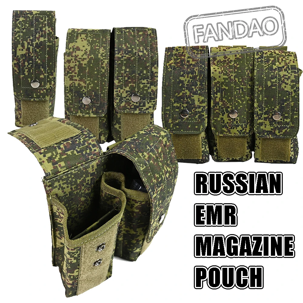 

Русская маленькая зеленая камуфляжная тактическая сумка для журналов EMR, одинарная, двойная, тройная, 7,62 мм, двухслойная сумка для хранения MAG