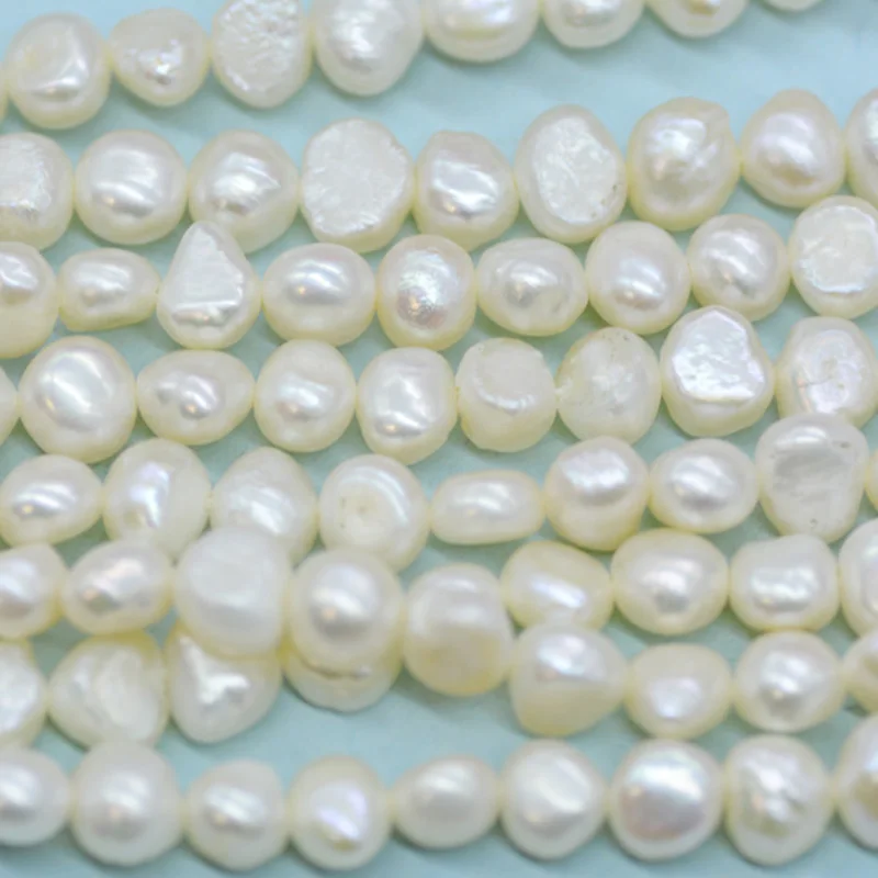 

10PCS white 6-7mm AAA Full strand Natural freshwater baroque pearl loose beads 15"