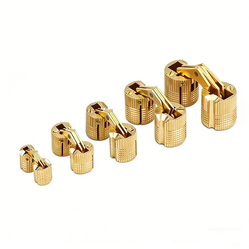 1Pcs Cylindrical Hidden Gate Hinge Copper Invisible Hinges Cross Hinge Hidden Furniture Hardware 8*19mm ~ 16*33mm