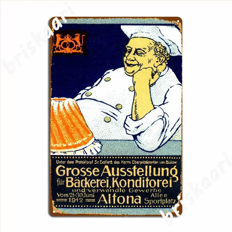 1912 المخابز والحلويات معرض ملصق لوحة معدنية سينما المرآب مخصص جدار جدارية اللوحة تين تسجيل ملصق
