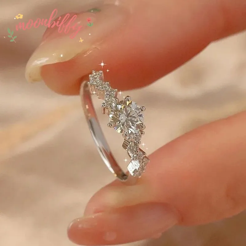 Korean New Ring for Female Instagram Small Luxury Design Exquisite Versatile Index Finger Ring Super Sparkling Zircon Rings Gift