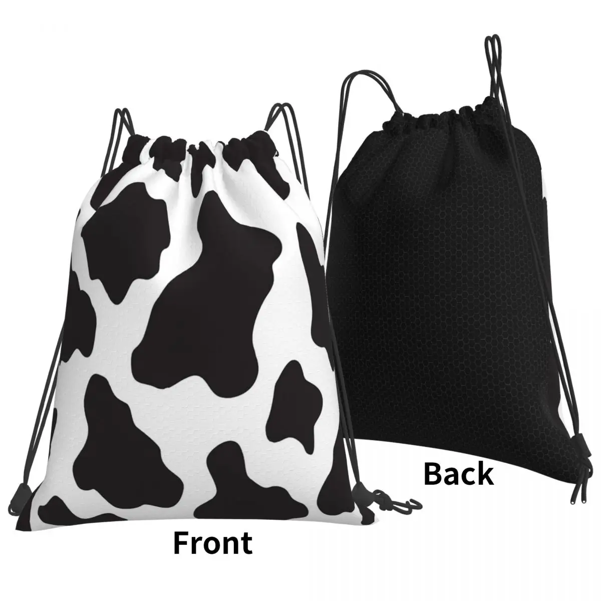 Cow Animal Print Cowboy Country Ranch Backpacks Fashion Drawstring Bags Sports Bag Book Bags for Man Woman School
