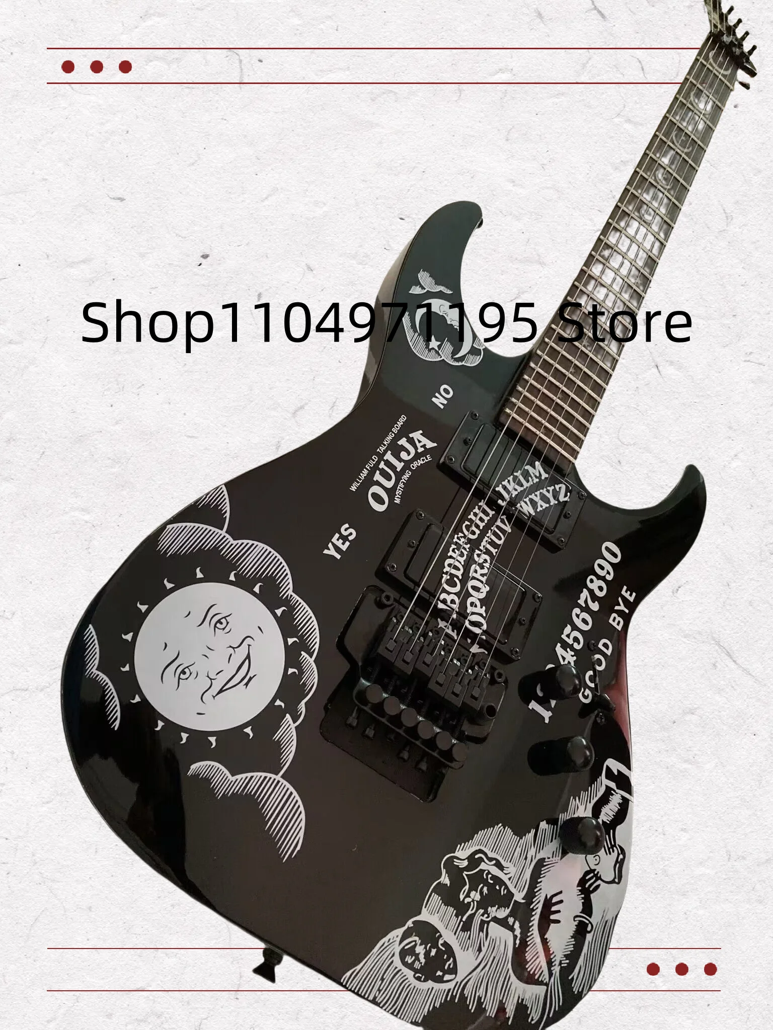 تسليم 25-35 يومًا) متجر ESP المخصص KH-2 Ouija Kirk Hammett Synthia Electric Guitar #1