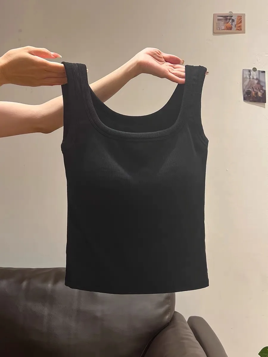 Women's One-Piece Strap Vest Spring Summer New Style plus Size Sleeveless Slim Fit Inner Wear Versatile Base Top