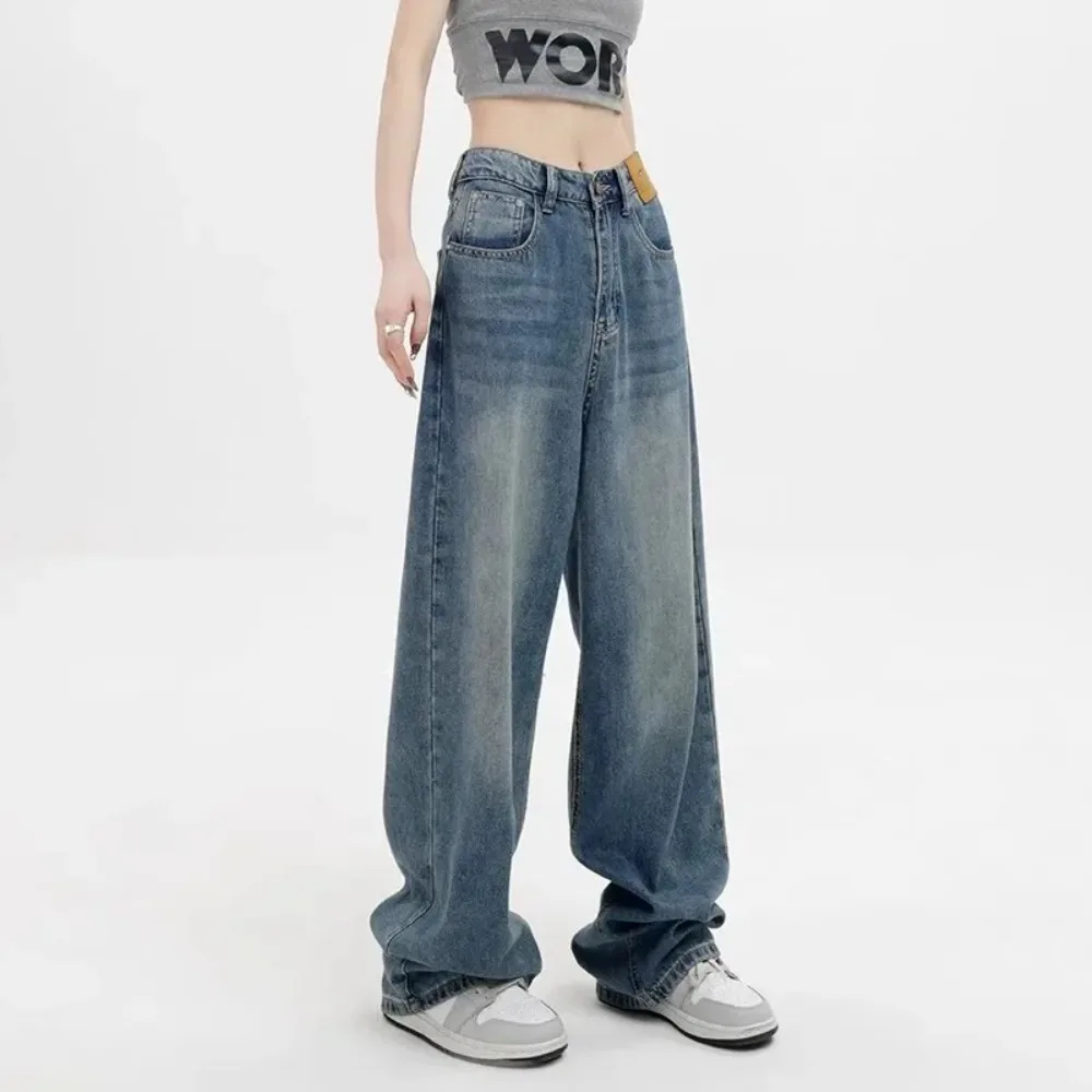 

Pear-Shaped Body Wide-Leg Jeans Women's Plus Size Slimming High-Waisted Straight-Leg Pants New Summer Loose-Fit Floor Pants