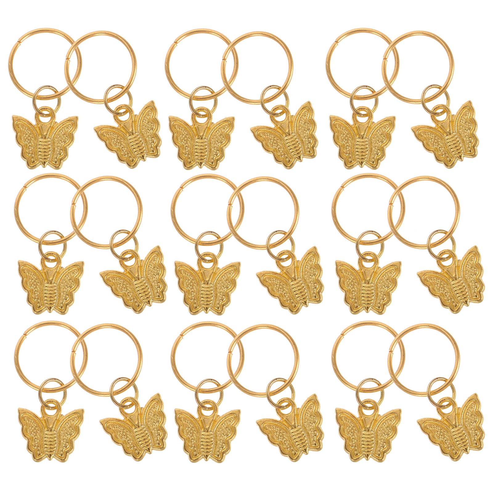 

20pcs Butterfly Butterfly Hoops Accessories Clips for Dreadlocks Decor Zinc Alloy Women Styling Comfort