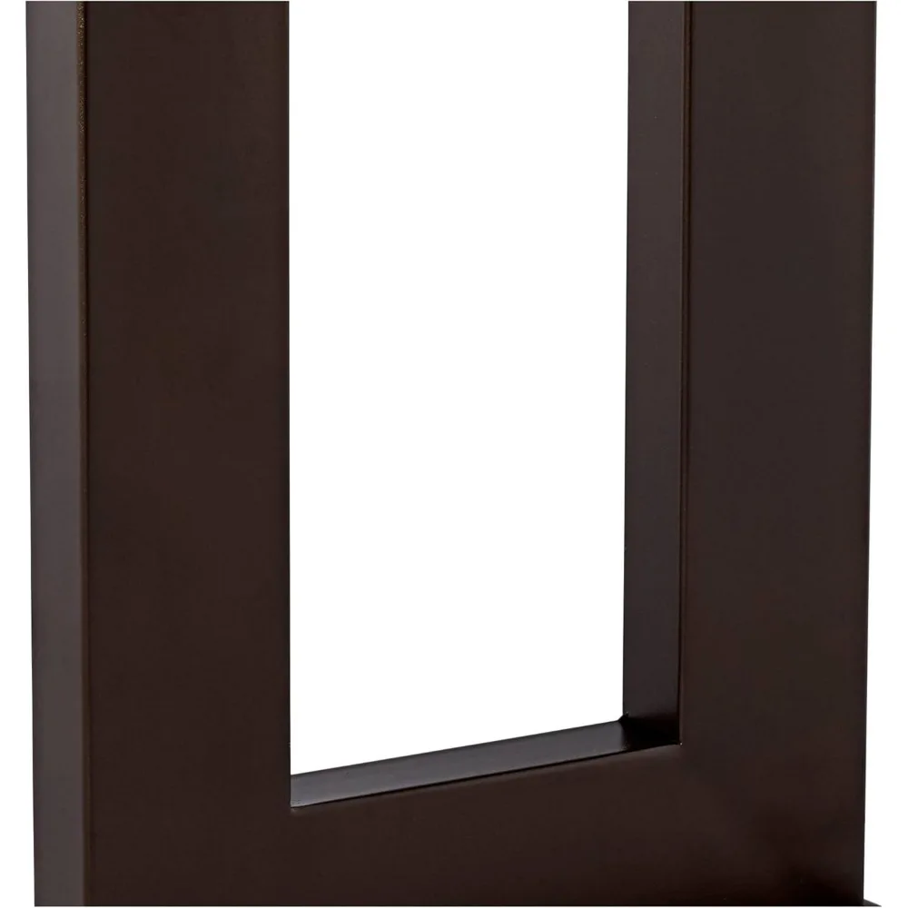 مصباح طاولة صناعي حديث بطول 30.5 بوصة من المعدن البني البرونزي المستطيل باللون الأبيض لديكور غرفة النوم وغرفة المعيشة