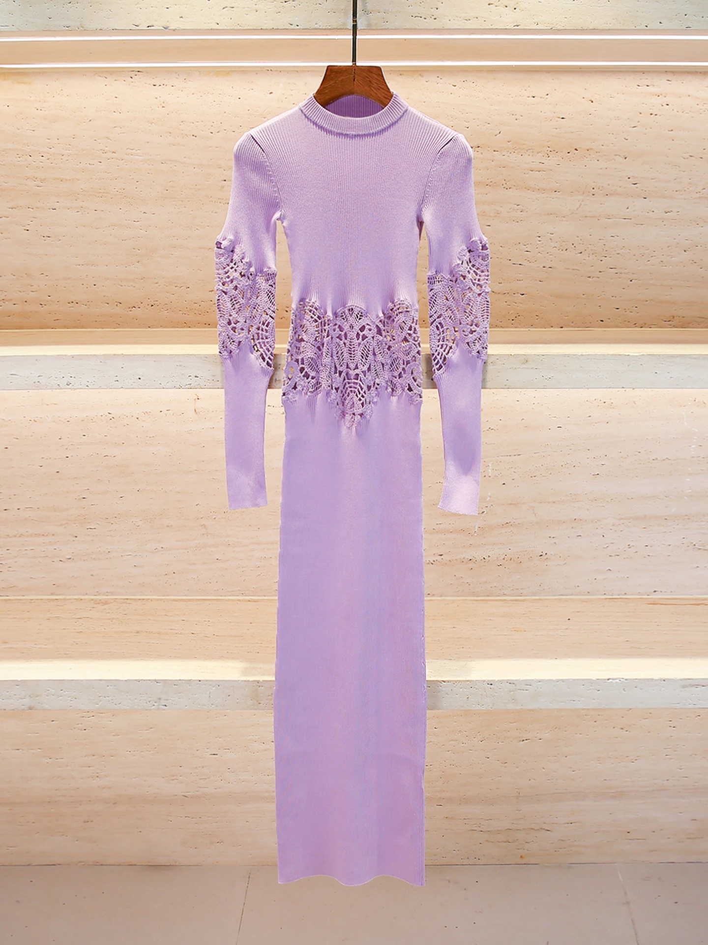 High-End-Damen-Strickrock, aushöhlen, schmale Passform, Dr. Herbst und Winter, Pendeln, hohe Taille, A-Linien-Rock, atmungsaktiv, lang, Sve