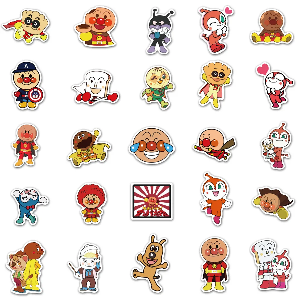 10/30/50Pcs Cartoon Anpanman Stickers for Suitcase Skateboard Laptop Luggage Fridge Phone Car Styling DIY Decal Sticker