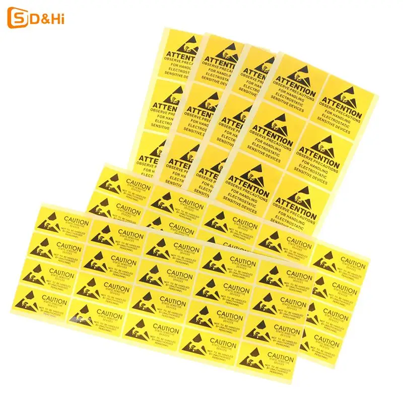 40Pcs Attention Caution Sticky Sticker Adhesive Warning Label Reminder For ESD Static Sensitive Device Electronic Components