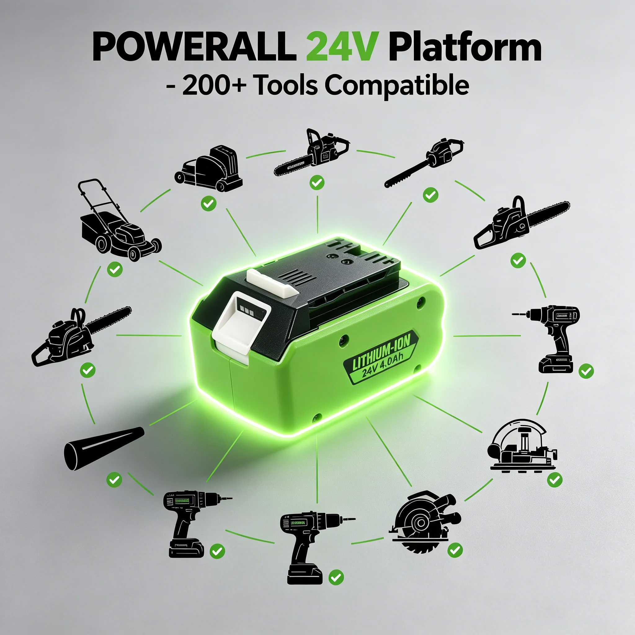 For Greenworks 24V 4000MAh Lithium-ion Replacement Battery G24B2 Fits 29842 29852 BAG708 29322 21342 All 24V Tools