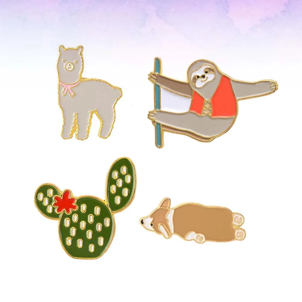 1Set Lovely Alpaca Brooch Fine Workmanship Colorful Easy Match Clothes Eyecatching Everyday Use Kids Friends Cartoon Brooch
