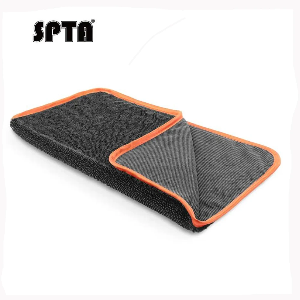 SPTA 1PC Gray Microfiber Drying Towels Car Wash Car Care Auto Cleaning Drying Cloth 42*42cm