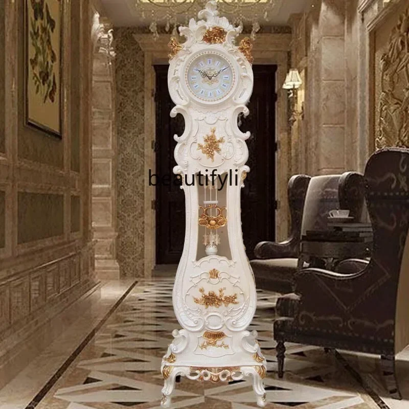 

CXH Standing Grandfather Clock European-Style Mute Creative Clocks Classical Artistic Home Clock Idyllic Vertical Bell