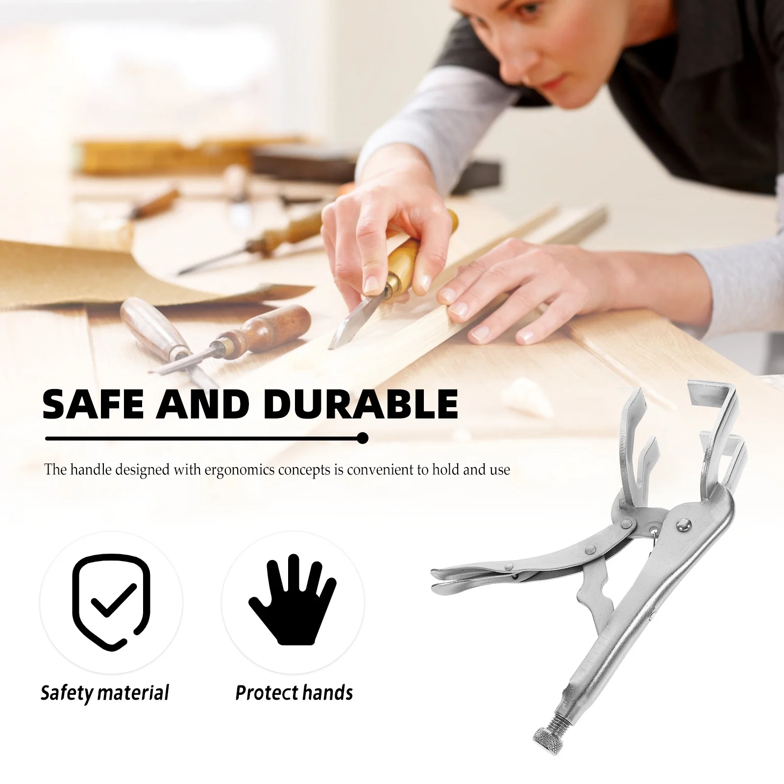 11 Inch Welding Pliers U-Shaped Adjustable Locking Clamp for Metal Welding Soldering Riveting Polishing Cutting