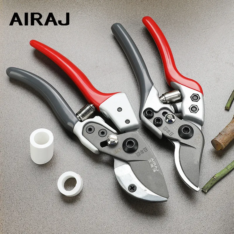 AIRAJ 7/8in New Pruning Shears Bonsai Graft Garden Shears Stainless Steel Pruning Scissors Cut 30mm Thick Branches and PVC Pipes