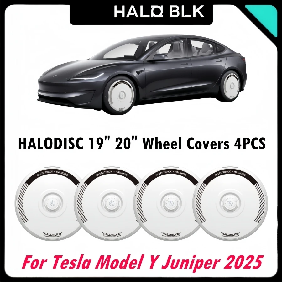 HALODISC Wheel Covers Designed for Tesla Model Y Juniper 2025 2026 20inch 21inch Wheel Covers Haloblk Hubcaps for New Model Y
