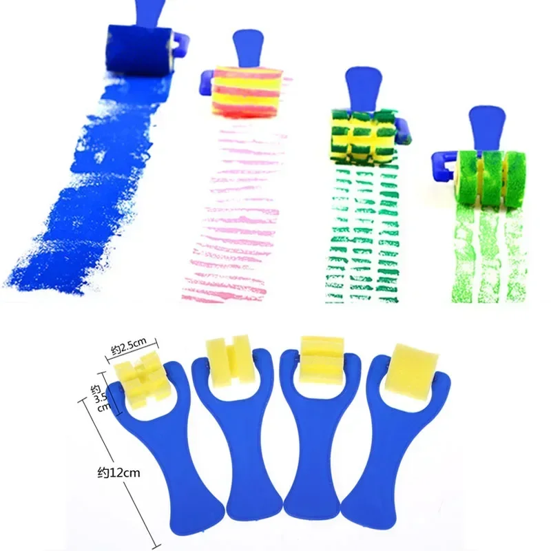 Ensemble de pinceaux éponge graffiti bricolage pour enfants, jouets de dessin, brosse à joint en forme de balai, pinceau d'art, cadeau de puzzle d'illumination