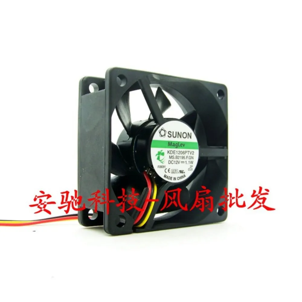 For Sunon KDE1206PTV2 6CM 6025 12V 1.1W  three lines 3-pin cooling fans