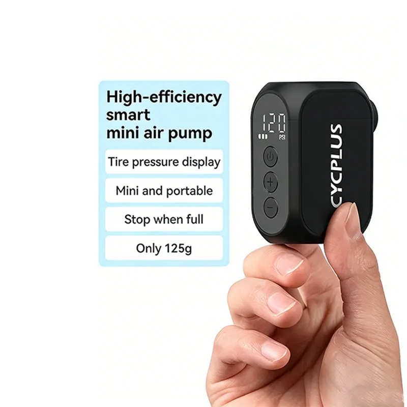 

AS100 Mini Portable Bicycle Pump Rechargeable Air Inflator 100PSI Type-C Bike Accessories for Bike Schrader Presta Tires