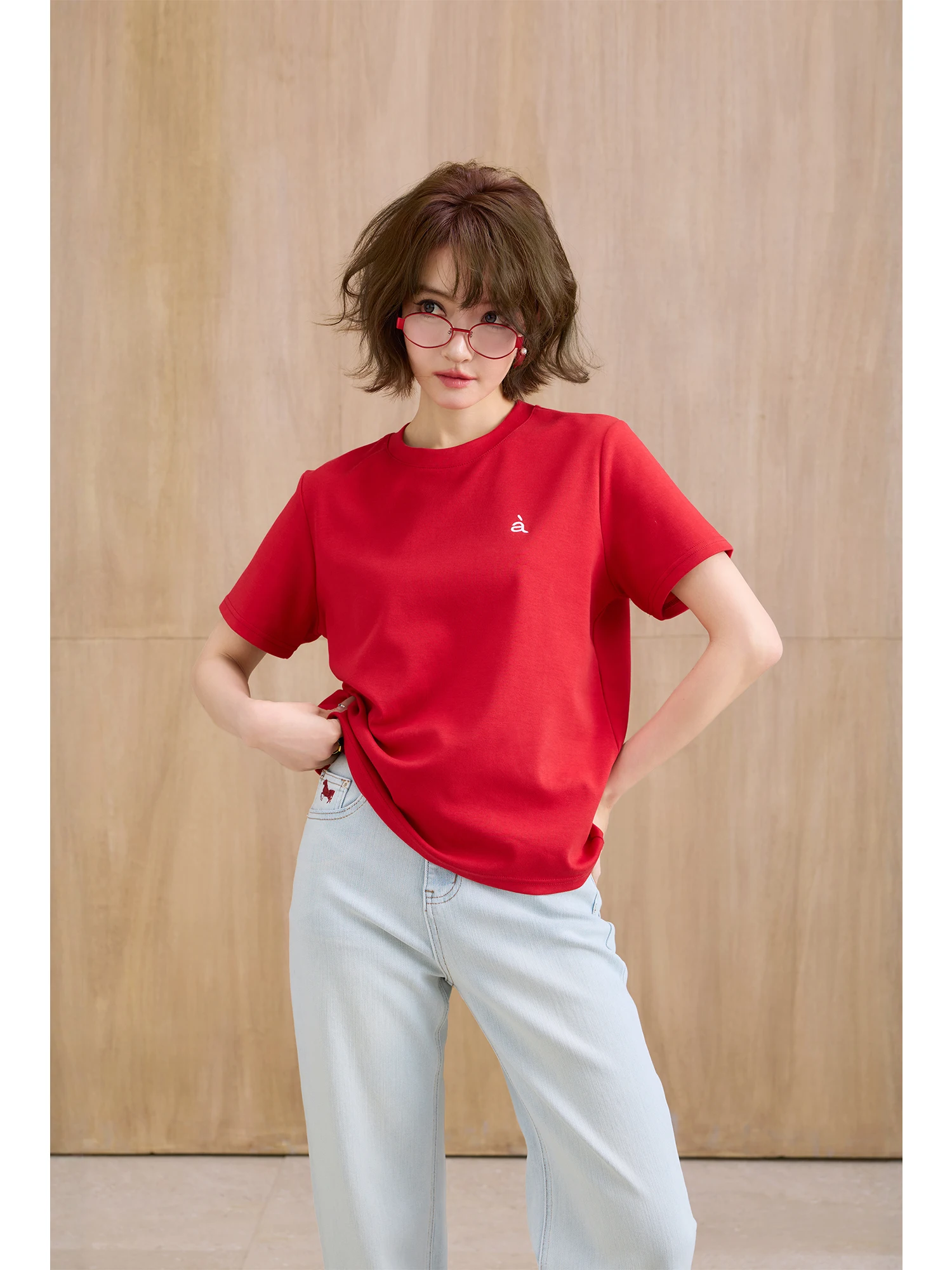 

Женская повседневная футболка MIUCO с коротким рукавом, свободного кроя, с вышивкой, в стиле колор-блок, хлопковая, с круглым вырезом, топ-свитшот