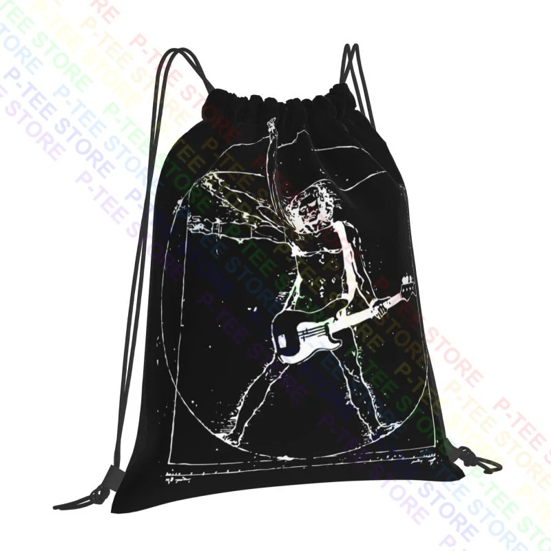 Man Da Vinci Rock Homo Vitruvianus Guitar Drawstring Bags Gym Bag Gym Portable Eco Friendly School Sport Bag