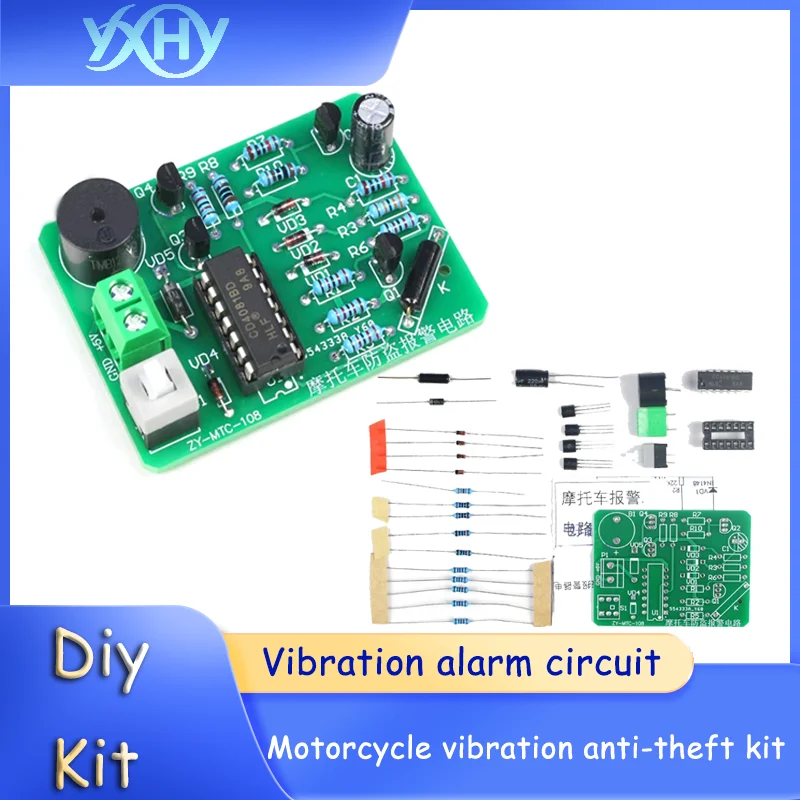 

1pcs Parts Vibration Alarm Circuit Motorcycle Vibration Anti-theft Kit Electronic Welding Production DIY Teaching Training