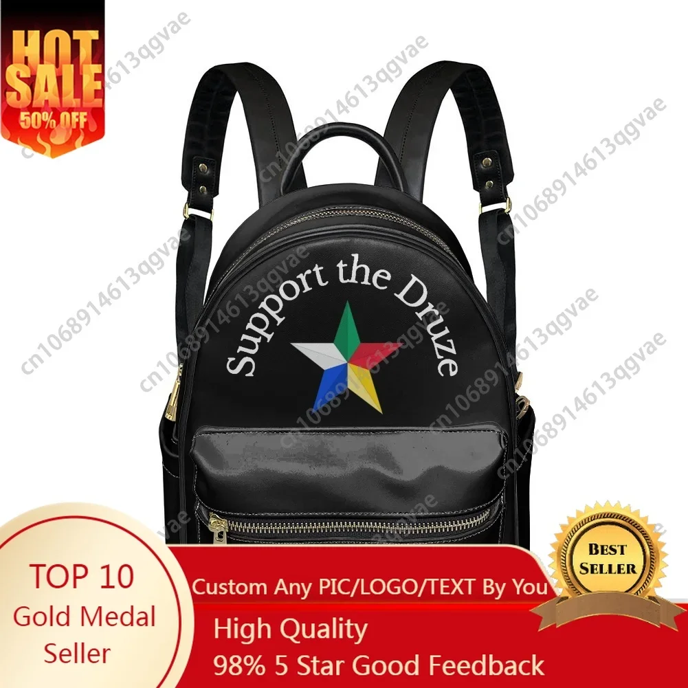 Support The Druze Druze Star Backpack Womens Men Personalized Double Shoulder Bag Business Travel Bookbag Rucksack Gift Daypack