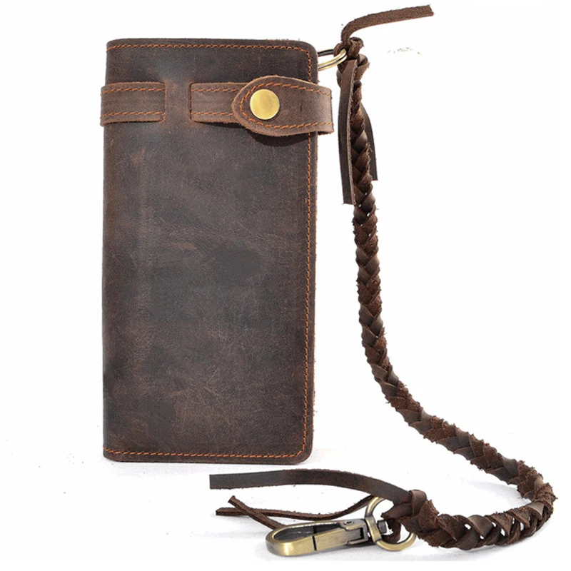 

Handmade Vintage crazy horse Genuine leather Wallet Men Leather Wallet Credit card holder Clutch Bag Coin Bag Money Brown