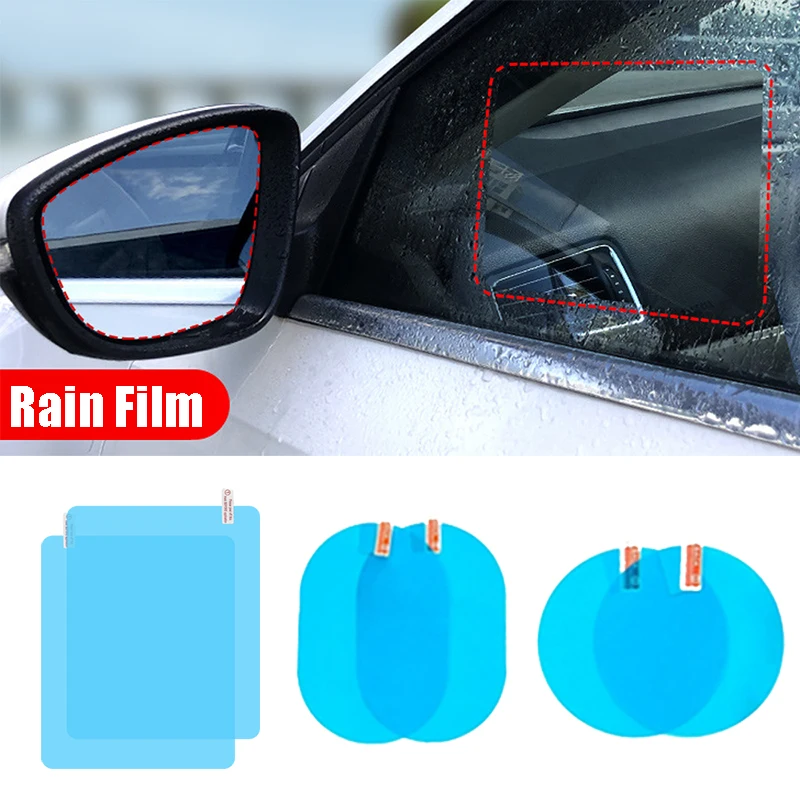 Car Side Window Rain Film Auto Rear View Mirror Rainproof Film Anti-Fog Clear Protective Sticker Mirror Window Stickers