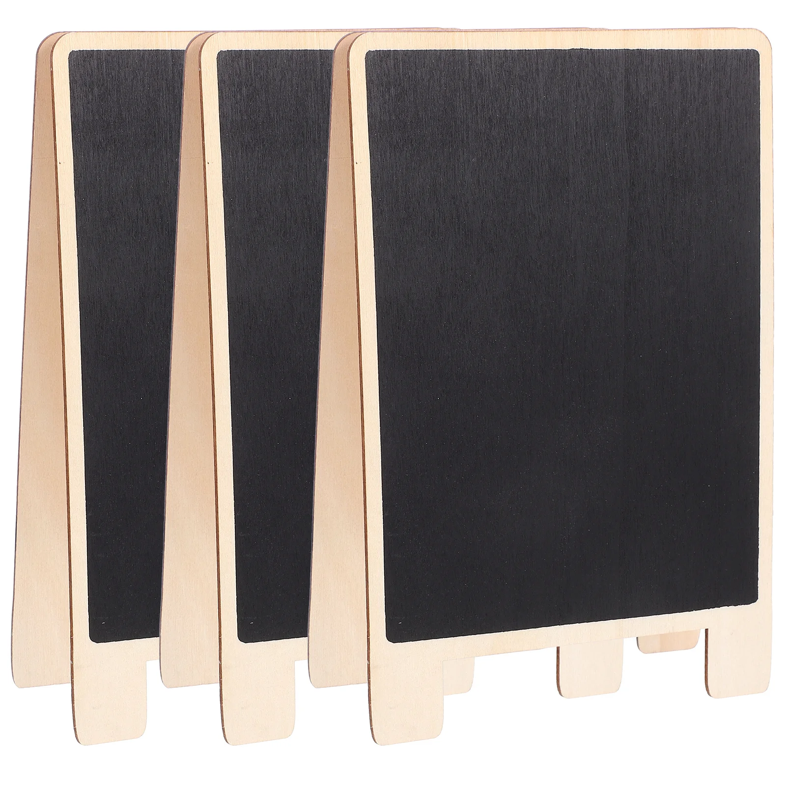 3Pcs Wooden Standing Double Sided Blackboards Memo Boards for Drawing Graffiti Table Desktop Display Boards Wooden
