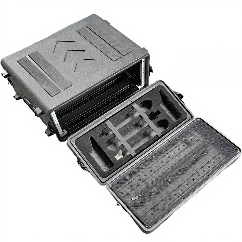 Portable PE Plastic Waterproof 2U/4U Power Amplifier Case, Digital Amp & Microphone Sequencer Case