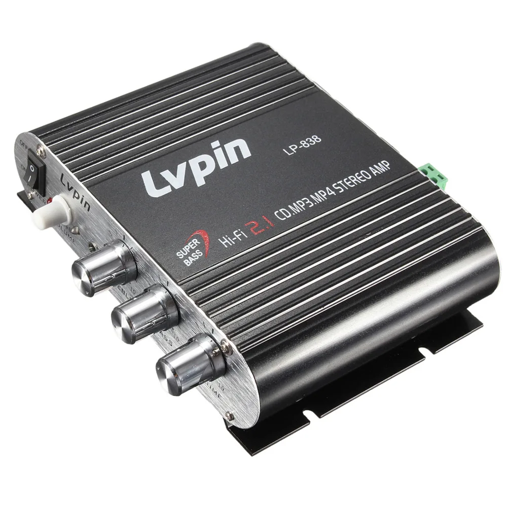 Lvpin 12v 200w Mini Hi-fi Stereo Amplifier Mp3 Car Radio Channels 2 House Super Bass