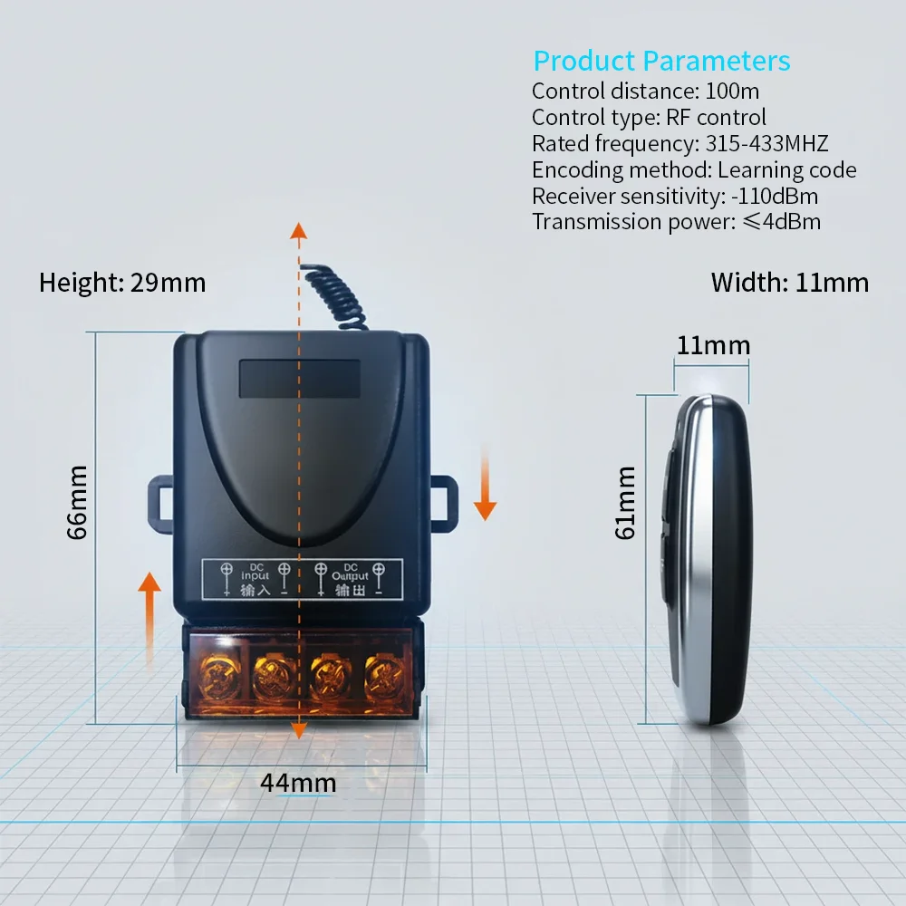 433Mhz Wireless Remote Control Switch RF Relay Receiver AC 220V 30A 1CH + On/Off Transmitter For Electric Appliance Lamp